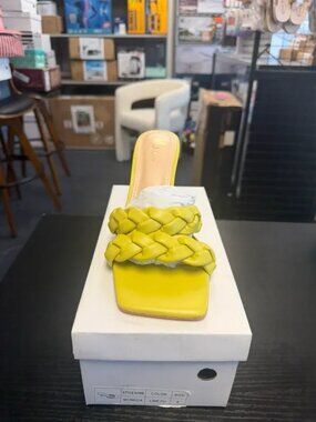 Mixx Shuz Monica Lime Braided Heeled Sandals Size 8